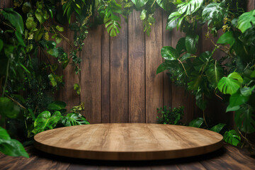 Green 3d podium with stone 