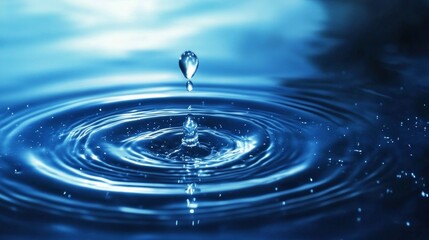 Water on a blue background