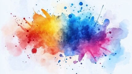 Fototapeta premium An abstract watercolor background with bold splashes of color and organic forms, perfect for a modern, creative design.