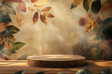 Green 3d podium with stone 