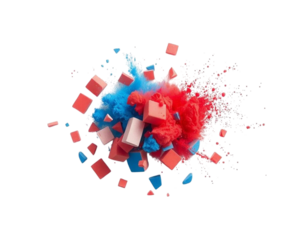 question mark made from colorful splashes