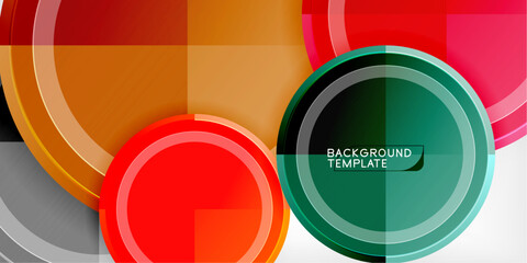 Obraz premium Abstract background - multicolored circles, trendy minimal geometric design, vector illustration