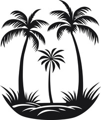 Obraz premium Tree vector black and white Print