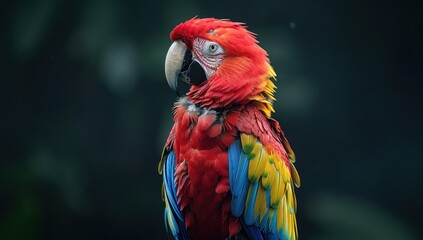 Fototapeta premium Scarlet Macaw with Vibrant Feathers