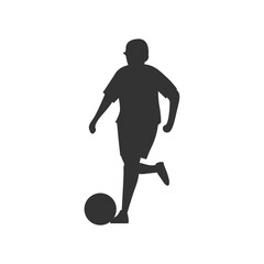 Silhouette Playing Soccer on the Field Design