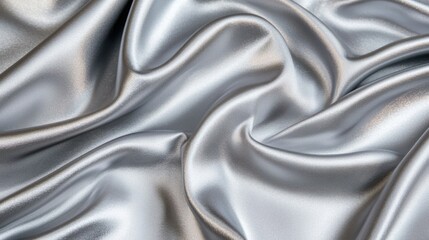 Luxurious Shimmering Silver Metallic Fabric with Elegant Forms and Textures for Fashion and Design