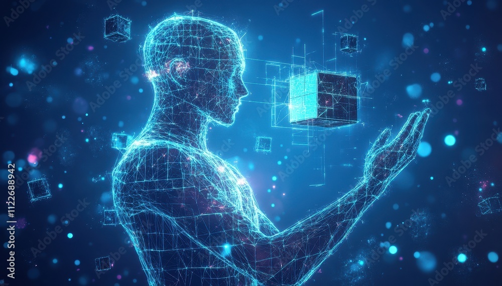 Poster Digital Human Interacting With Data Cubes In Cyberspace