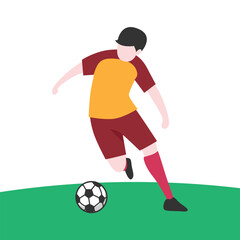 Obraz premium Dynamic Vector Illustration of Soccer Player Kicking Ball