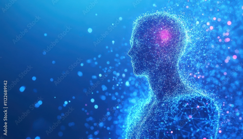 Poster Abstract Digital Human Form Disintegrating into Light Particles