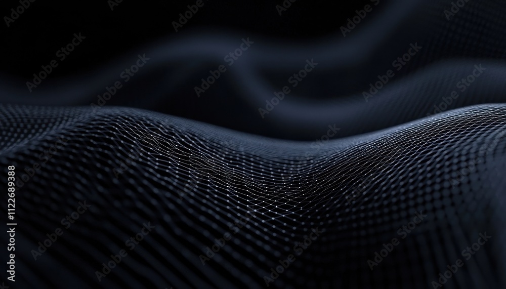 Poster Abstract Dark Network Mesh Wave Pattern