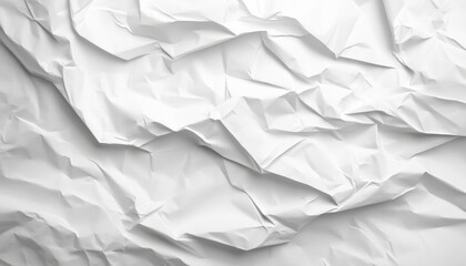 Fototapeta premium Crumpled White Paper Texture Background