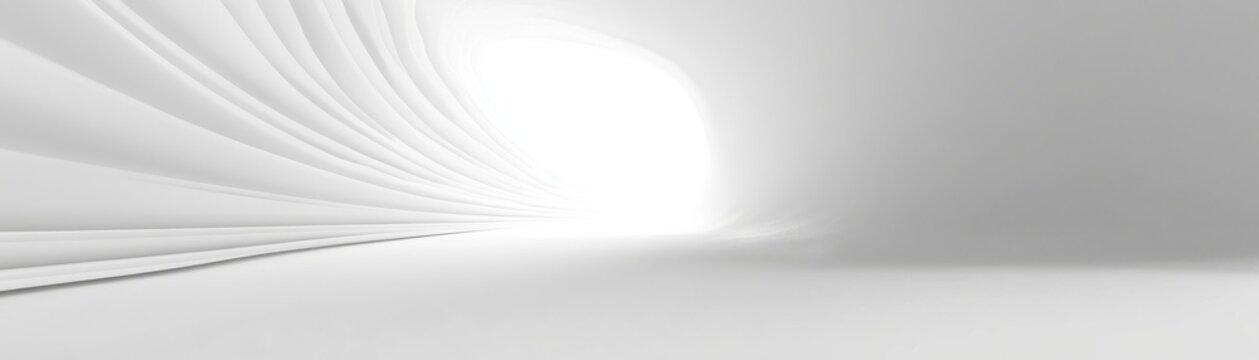 Abstract White Curving Architectural Design