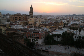 Fototapeta premium City of Malaga viewed from Alcazaba fortress - Province of Málaga - Autonomous Community of Andalusia - Spain
