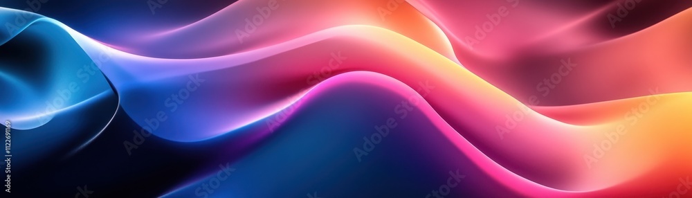 Poster Abstract Colorful Waves Flowing Seamlessly