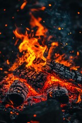 Fire flames close up