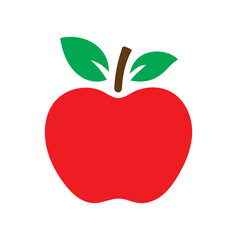 Red apple icon vector. Apple icon isolated flat style design. Apple symbol.