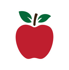 Fototapeta premium Red apple icon vector. Apple icon isolated flat style design. Apple symbol.