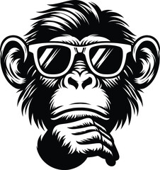 Obraz premium Cool Monkey Wearing Sunglasses