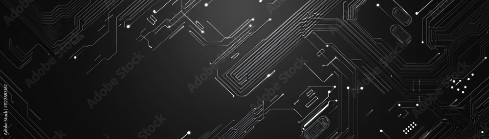 Leinwandbilder Abstract Circuit Board Design Showing Technological Pathways