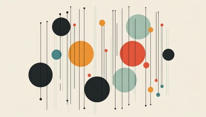 Abstract Mid Century Modern Circle Line Art
