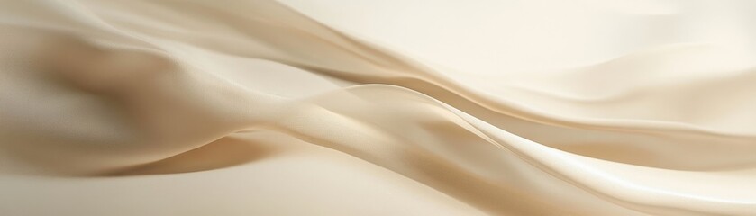 Fototapeta premium Elegant Draped Beige Fabric Soft Texture
