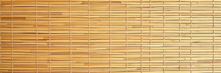 Woven bamboo mat texture with abstract patterns in light brown background, natural fiber weave, woven mat