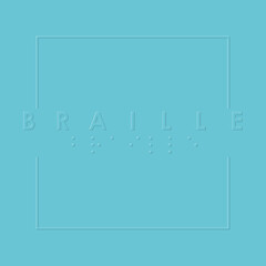 World Braille Day to celebrate on January 4th. Bold text and braille dots with a soft embossed style that is almost invisible on light blue background.