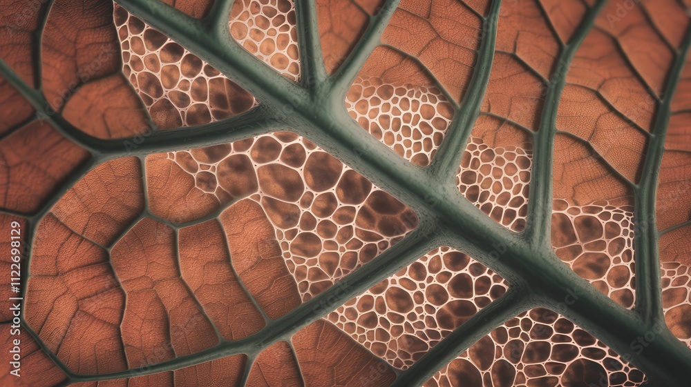 Aufkleber exploring leaf anatomycross-sectional view of stomata and cells in nature's design detailed botanica