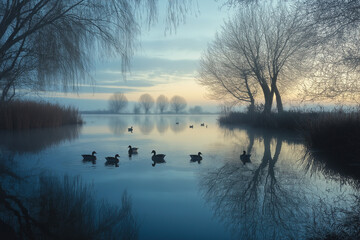 misty morning on the river