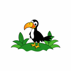 Naklejka premium a hornbill in a jungle 