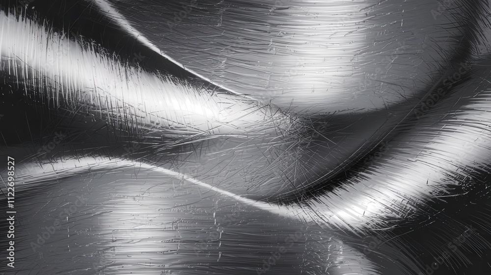 Poster dynamic brushed steel abstract texture industrial setting digital art metallic environment close-up 