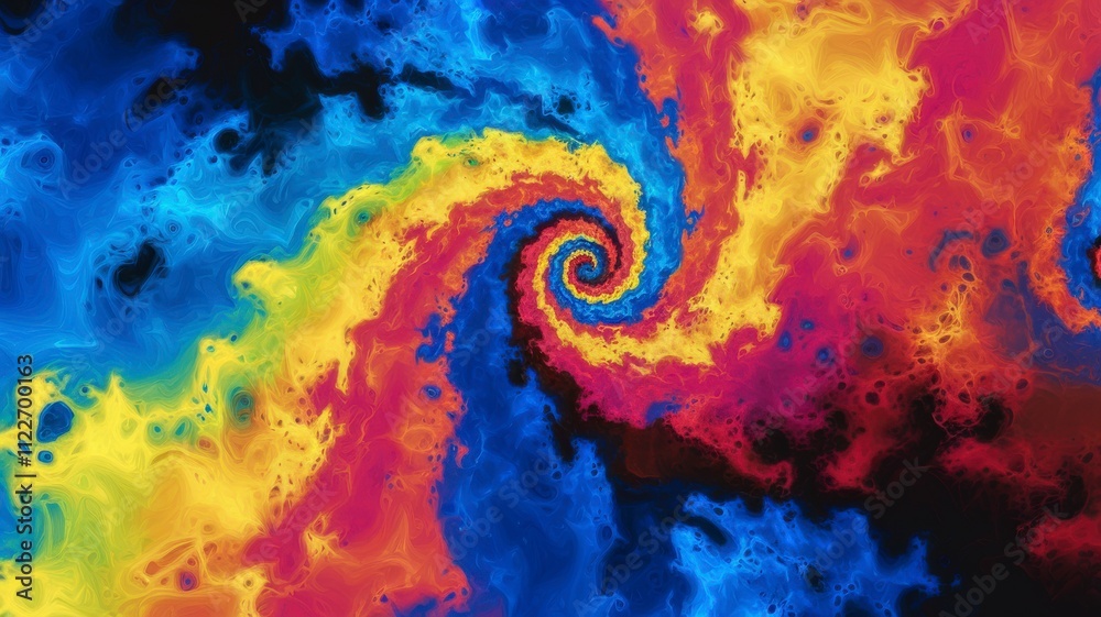Fototapete vibrant swirling color patterns abstract design digital art artistic creation bold visuals color the