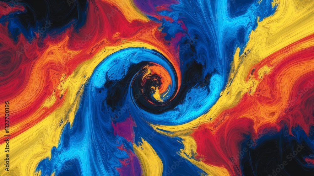 Poster colorful abstract swirl pattern art digital creation vibrant colors artistic environment dynamic vie