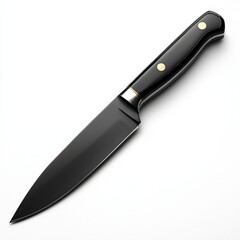 a classic black chefs knife isolated on a white background