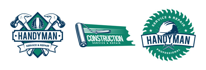 handyman logo badge set