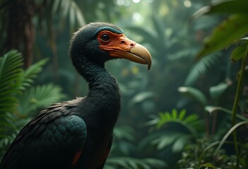 Fototapeta premium realistic photo of Dodo bird in the jungle, generative ai