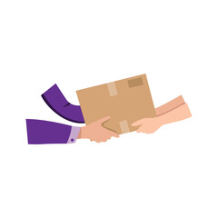 Vector Illustration of Receiving a Package
