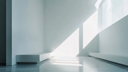 Obraz premium Abstract clean white background emphasizing simplicity and modernity.