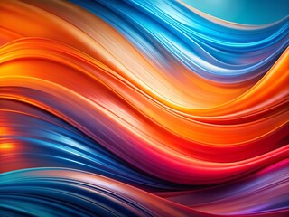 Obraz premium Abstract Background Featuring Smooth Lines in Vibrant Orange, Blue, and Pink Tones Ideal for Creative Designs, Marketing Materials, and Modern Art Displays
