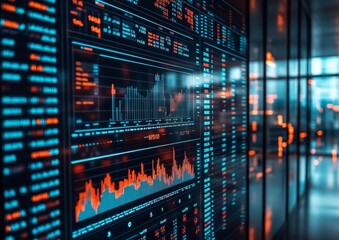 A computer screen shows a bunch of numbers and graphs