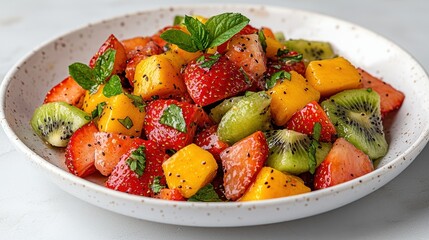 Refreshing fruit salad recipe kitchen food photography bright close-up healthy eating inspiration