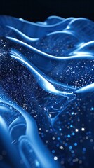 Mesmerizing Swirls of Ethereal Blue Fluid in Dynamic Dreamlike Motion   Abstract Futuristic and Captivating Visuals Evoking a Sense of Cosmic Mystery and Aqueous Transformation