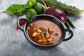 Spicy and Sour Soup with Prawns