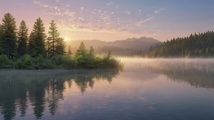 Obraz premium Tranquility And Peace On The Lake