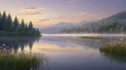 Fototapeta premium Tranquility And Peace On The Lake