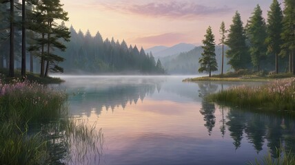 Obraz premium Tranquility And Peace On The Lake