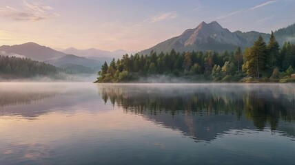 Naklejka premium Tranquility And Peace On The Lake