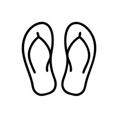 Flip-flops icon for summer and beach vacations