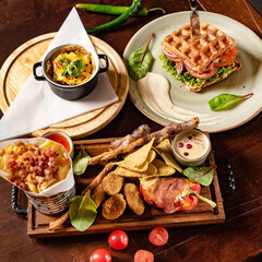 different appetizer on the table