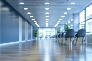 Obraz premium Blurry modern office background with soft light for design.